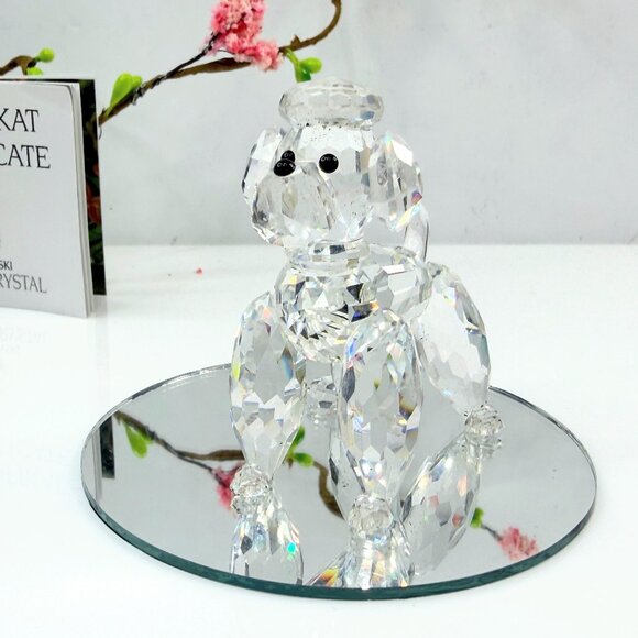 Swarovski Crystal Poodle Retired Mint Display mirror COA 2.25